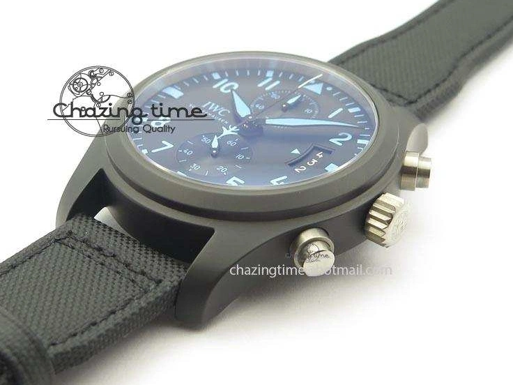 MIROTIME 0521 Pilot Chrono IW388003 Real Ceramic V6F 1:1 Best Edition On Black Nylon Strap A StreetReady 7284